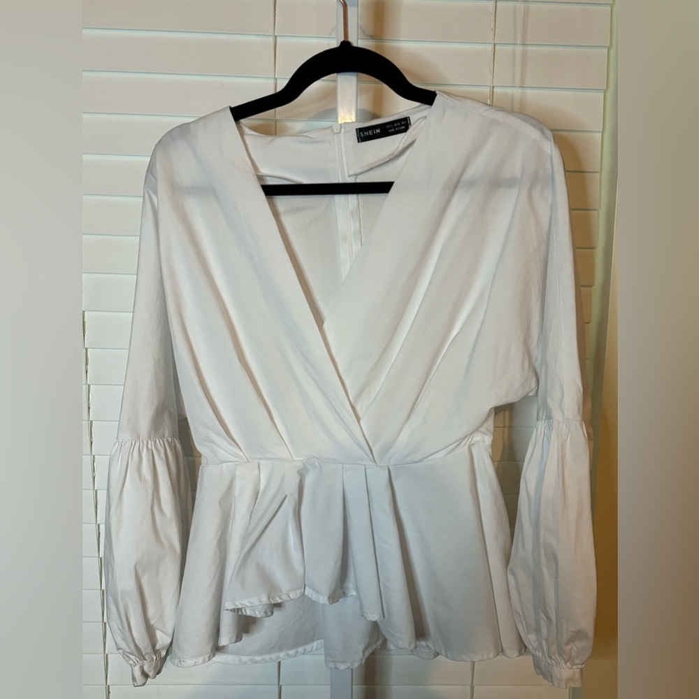 Size 4 Shein White Blouse